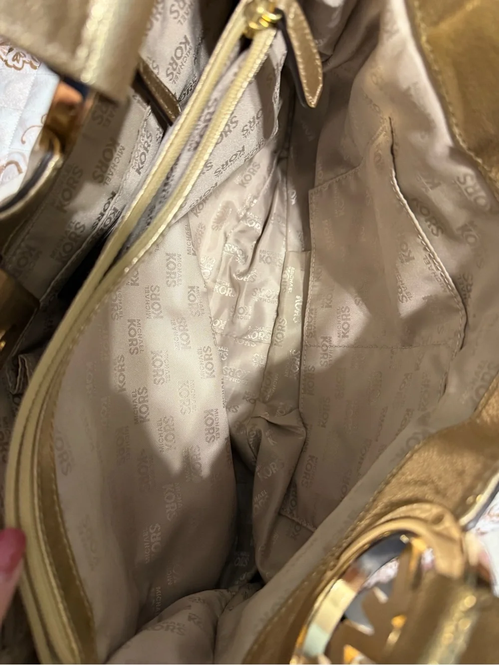 Michael Kors Metallic Gold Shoulder Tote
